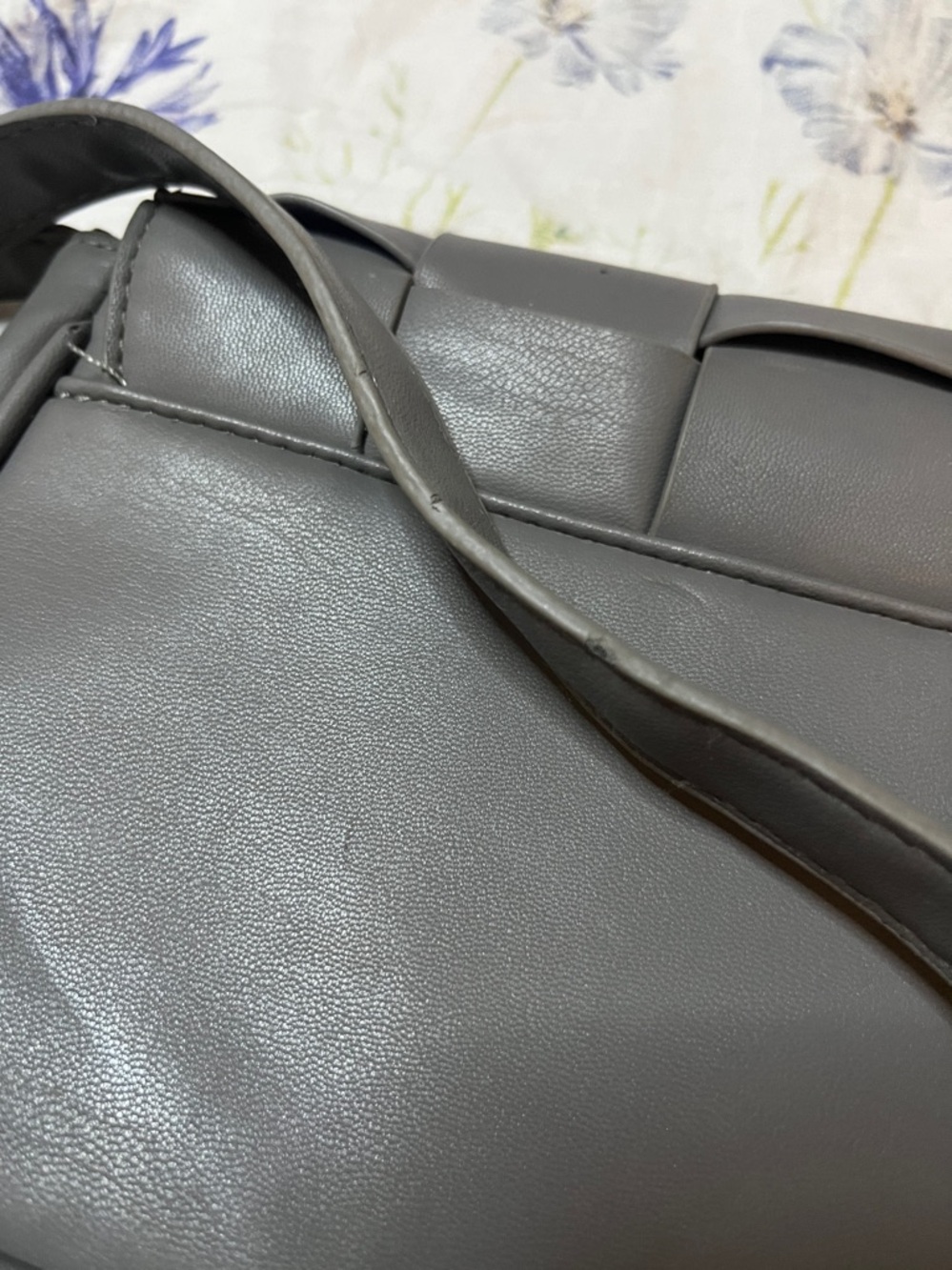 Woven Front Crossbody Bag in Gray - Picture 6 of 8